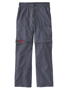 LL Bean Cresta Hiking Zip-Off Pants Kids' Size 10 Carbon/Navy $59 MSRP - Picture 1 of 6