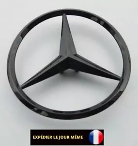 Logo Emblème Mercedes Étoile Noir Brillant coffre 80mm W176 W177 Classe A - Zdjęcie 1 z 3