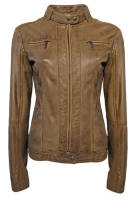 Cross Liners Damen Lammnappa Lederjacke, Taupe, Gr.38,40,42,44,46 - Bild 1 von 4