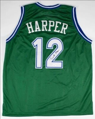 DEREK HARPER Signed Dallas Mavericks (Size XL) Custom Jersey (JSA Witnessed COA) - Image 1 of 4