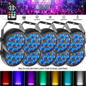 10PCS 12 LED PAR Light RGB Stage Lighting DMX Control Beam Party Disco DJ Lights - Picture 1 of 16
