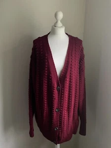 Diane von Furstenberg cashmere blend burgundy cardigan , oversize - Picture 1 of 9