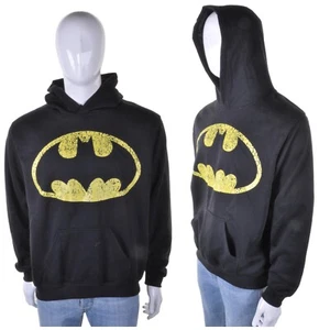 Vintage BATMAN Hoody XXL 2XL Retro DC Black Hoodie Sweatshirt Top Geeky - Picture 1 of 9