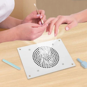 Aspiradora de uñas de mesa blanca 110 V con incrustación colector de polvo de uñas de escritorio - Imagen 1 de 19