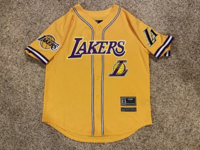 $90 Mens Los Angeles Lakers Button-up Mesh Jersey Shirt Pro Standard NBA M-XL - Image 1 of 4