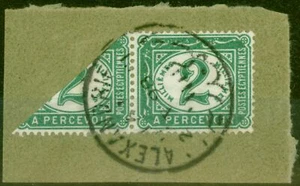 Ägypten 1898 2m grün halbiert auf Stück mit normalem SGD71a fein gebraucht - Bild 1 von 1
