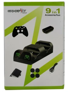 GameFitz 9 in 1 Zubehörpaket für Xbox One schwarz Dual Ladestation [LN]™ - Bild 1 von 3