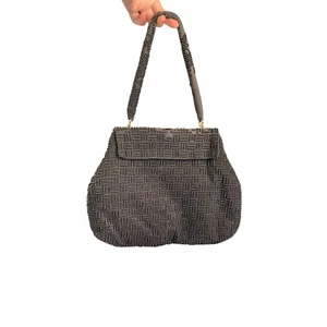 Vintage Black Beaded Handbag - Made in Hong Kong - Picture 1 of 7