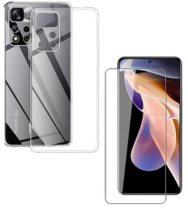 For XIAOMI REDMI NOTE 11 PRO TEMPERED GLASS SCREEN PROTECTOR + CLEAR TPU CASE - Picture 1 of 12
