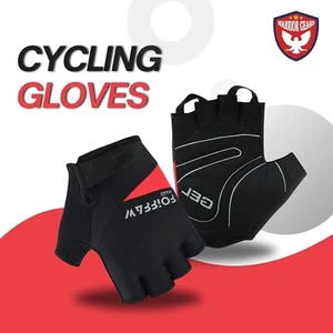 Warrior Half-Finger Mens Cycling Gloves Anti-Slip and Gel-Padded Bicycle Gloves - Picture 1 of 7