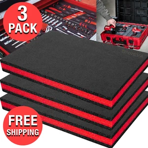 (3-Pack) Kaizen Foam Inserts Customizable Tool Box Shadow Foam Organizer ToolBox - Picture 1 of 12