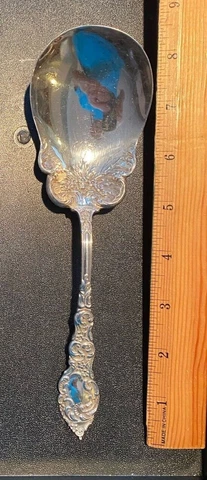 STERLING SILVER FLATWARE  BERRY SPOON  LENGTH 8 1/2"   NOT MONOGRAMMED Cover