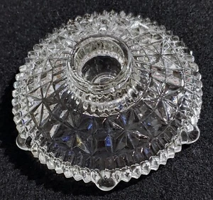 Vintage Clear Glass  Candlestick Holder - 4 in Dia x 1 1/2 in Tall - Picture 1 of 5