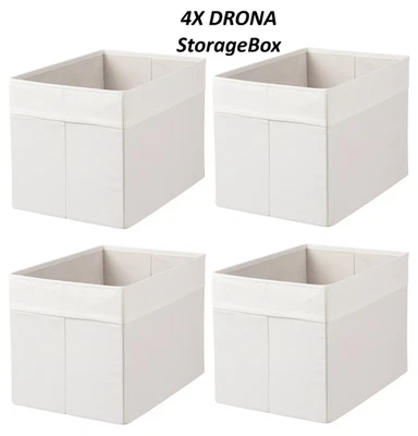 4X IKEA DRÖNA White Fabric Storage Box Fits KALLAX Shelf Unit 9¾x13¾x9¾ Inches - Image 1 of 4