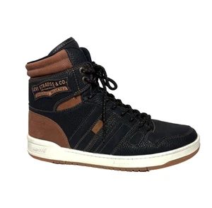 Levis Strauss 520-BB-HI-FM Sneakers High-Top Shoes Lace-Up Black/Brown, Men's 8 - Picture 1 of 8