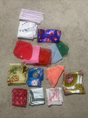 Vera Sally Gee Paris Seda Nylon Poli Bufanda Lote Paisley LEER Descripción Rosa Rojo Foto 1 de 4