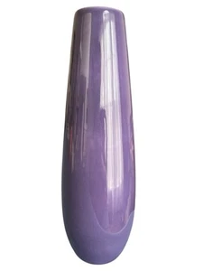 Crate & Barrel 11,75" große lila glasierte Keramik Blumenvase Made in Portugal - Bild 1 von 5