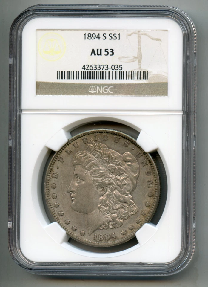 1894 S Morgan Silver Dollar NGC AU 53 - Image 1 of 4