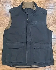 Bit & Bridle Vest M Black Full Zip Canvas Works Vest Clean Western Cowboy Farm - Picture 1 of 10