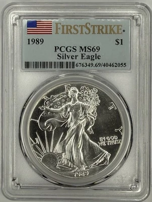 1989 American Silver Eagle PCGS MS69 First Strike ‼️RARE IN FIRST STRIKE🇺🇸‼️ - Image 1 of 3