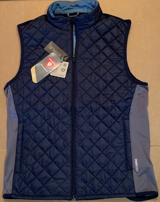 NUEVO CON ETIQUETAS $200 Puma Frost Acolchado Cremallera Completa Primaloft WRMLBL Azul Gris Chaleco de Golf talla XXL Foto 1 de 4