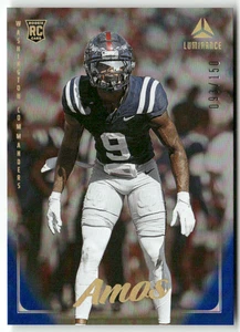 Panini NFL 2025 Luminance n. 163 Trey Amos Rookie Blu 93/150 - Foto 1 di 2