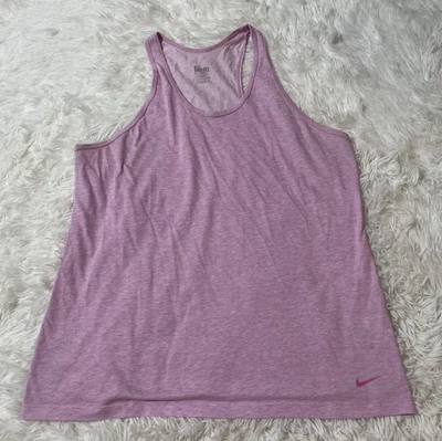 Nike Dri Fit Womens XL Lilac Pastel Purple Tank Top Racerback Logo Athletic Gym - Image 1 of 4