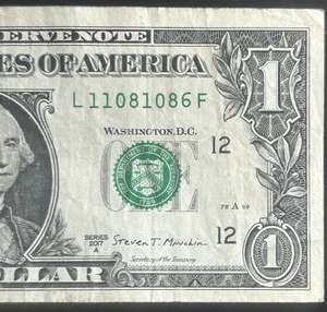 (FLIPPER!) 1 $ Flipper Fancy Seriennummer L11081086F Serie 2017A - Bild 1 von 4
