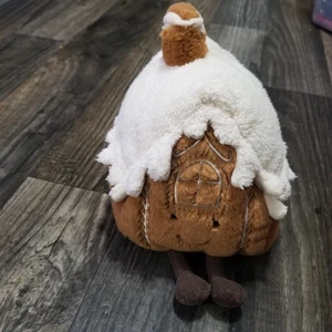 Casa de pan de jengibre divertido Jellycat peluche suave bordado Navidad - Imagen 1 de 10