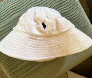 Rare Polo Ralph Lauren white terry cloth one size unisex bucket hat NWOT - Picture 1 of 6