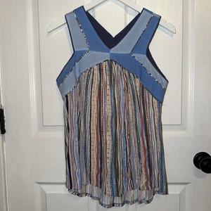 Anthropologie One September Patchwork Sleveless Blouse Multi size M Cottage Boho - Picture 1 of 7