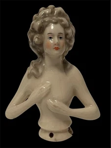 Media muñeca busto tocador vintage de porcelana de 4,5" estilo María Antioneta - Imagen 1 de 5