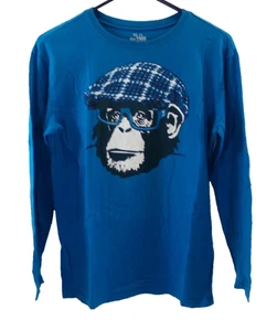 Children Place EST. 1989 Boys Sz XL 14 Blue Monkey Long Sleeve Graphic T-Shirt - Picture 1 of 10