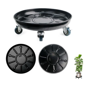 Plant Caddy con Ruote,Confezione da 3 Nero Supporto per Piante Resistente con Universale Wh... - Foto 1 di 7