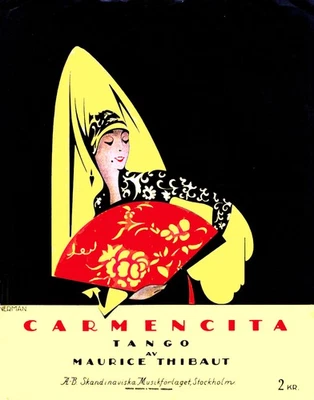 🌟 Carmencita Tango Maurice Thibaut 著 - 复古海报 c1930s - 24x36 — 第 1/4 张图片