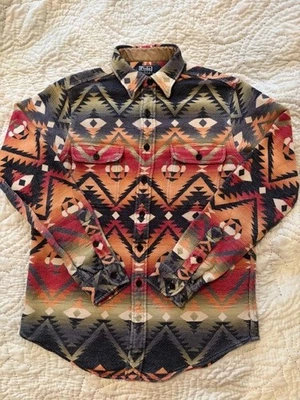 Polo Ralph Lauren Sportsman Patchwork Western Serape Southwestern Aztec Shirt - Image 1 of 4