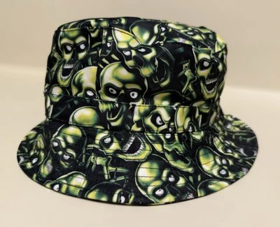 Новый с Ярлыками жидкий синий зеленый черепа ведро шляпа Travis Scott Juicy J три 6 мафия AOP - Изображение 1 из 4