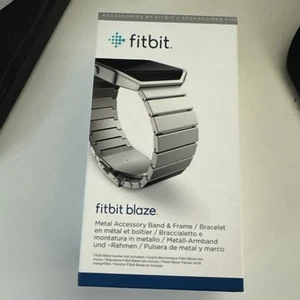 Genuine Fitbit Blaze Accessory Silver Steel Band & Frame Adjustable Bracelet - Picture 1 of 8
