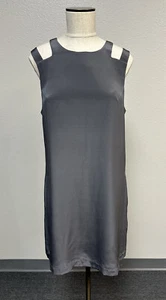 JAY GODFREY Charcoal Gray Randall Silk Shift Dress Shoulder Cut Out US 8 NWT - Picture 1 of 4