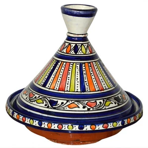 Exquisito plato de cerámica tajine hecho a mano para servir marroquí tagine 10" multicolor - Imagen 1 de 3
