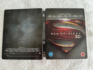Man of Steel 3D 2013 DC SteelBook Blu-ray + Blu-ray 3D CIB English - Picture 1 of 5
