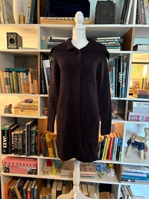 Suéter Cárdigan a Presión Blanco + Gris Warren Acogedor Mezcla de Algodón Mediano Nuevo con Etiquetas Foto 1 de 4