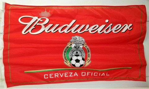 Budweiser Federacion Mexicana De Futbol Assoc. A.C. Flag 34" x 58" Soccer New Cover