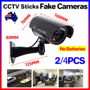 2/4 Sets Flash LED Light Fake Dummy Camera Night Security Surveillance CCTV