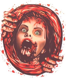 Bloody Horror --PEGATINA CUBIERTA DE INODORO PSYCHO VICTIM--Decoración de baño de Halloween - Imagen 1 de 3