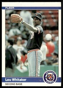 1984 Fleer Lou Whitaker Baseball Card Detroit Tigers #92