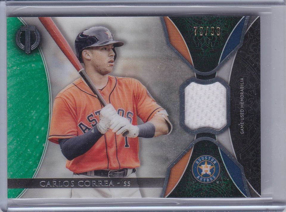 2017 Topps Tribute Game Used Relic Green Parallel CARLOS CORREA #73/99 #TR-CC - Image 1 of 1