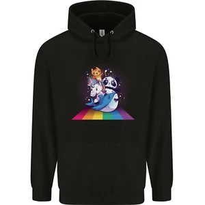 Mystical Panda Bear Unicorn Cat and Shark Childrens Kids Hoodie - Picture 1 of 88