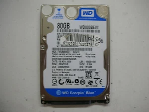 (BC) WD Scorpio Blue 80GB WD800BEVT-22ZCT0 2061-701499-E00 AC 2.5" SATA - Picture 1 of 1