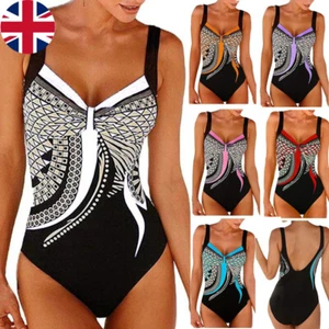 Womens Ladies Tummy Control Monokini Bikini Swimsuit Swimwear Swimming Costume N - Picture 1 of 19